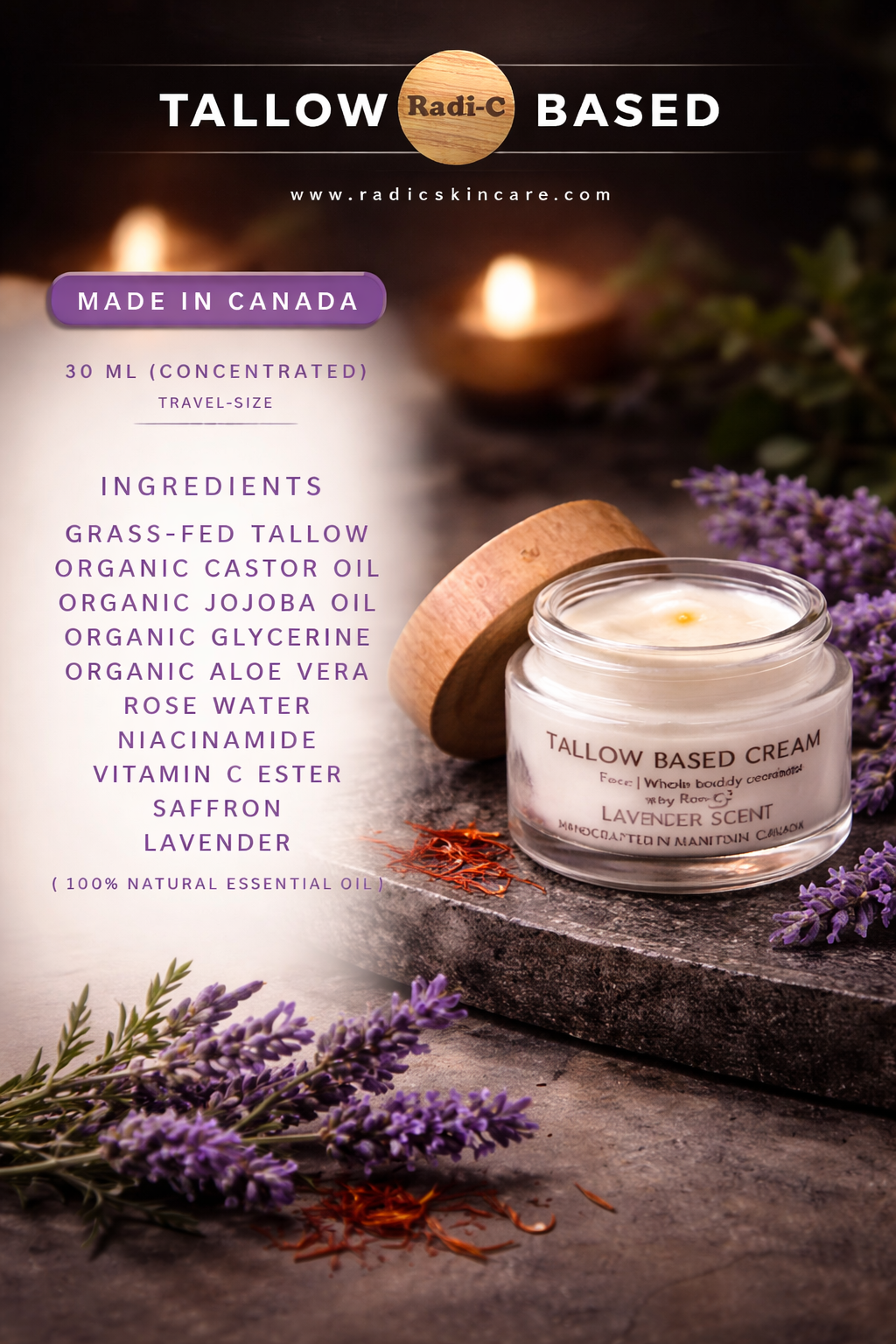 Radi-C Tallow Based - Lavender Scent (30ml)